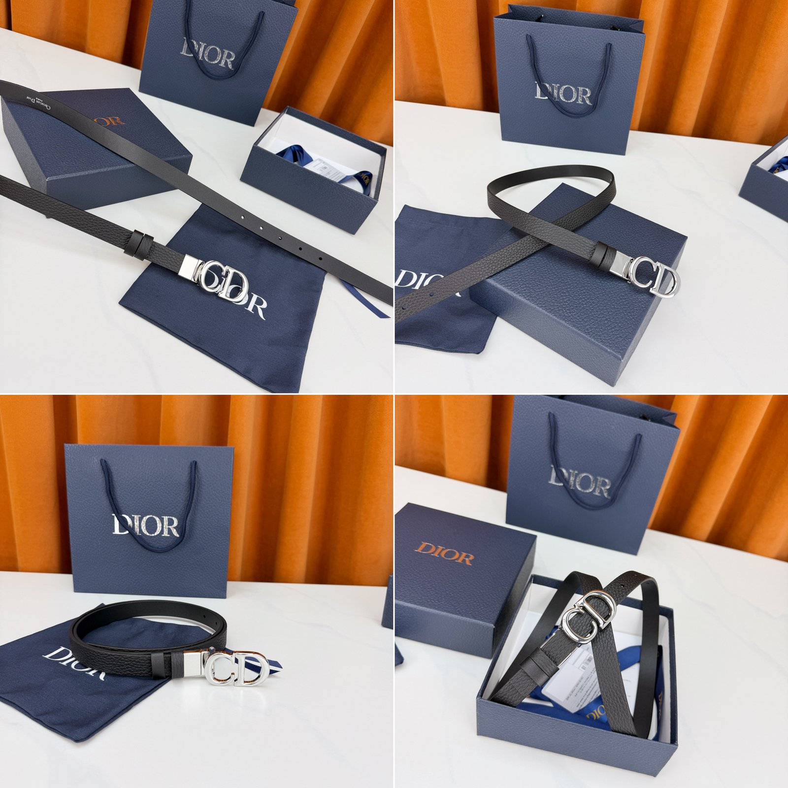 [DIOR] 디올 CD 버클 리버서블 레더 벨트