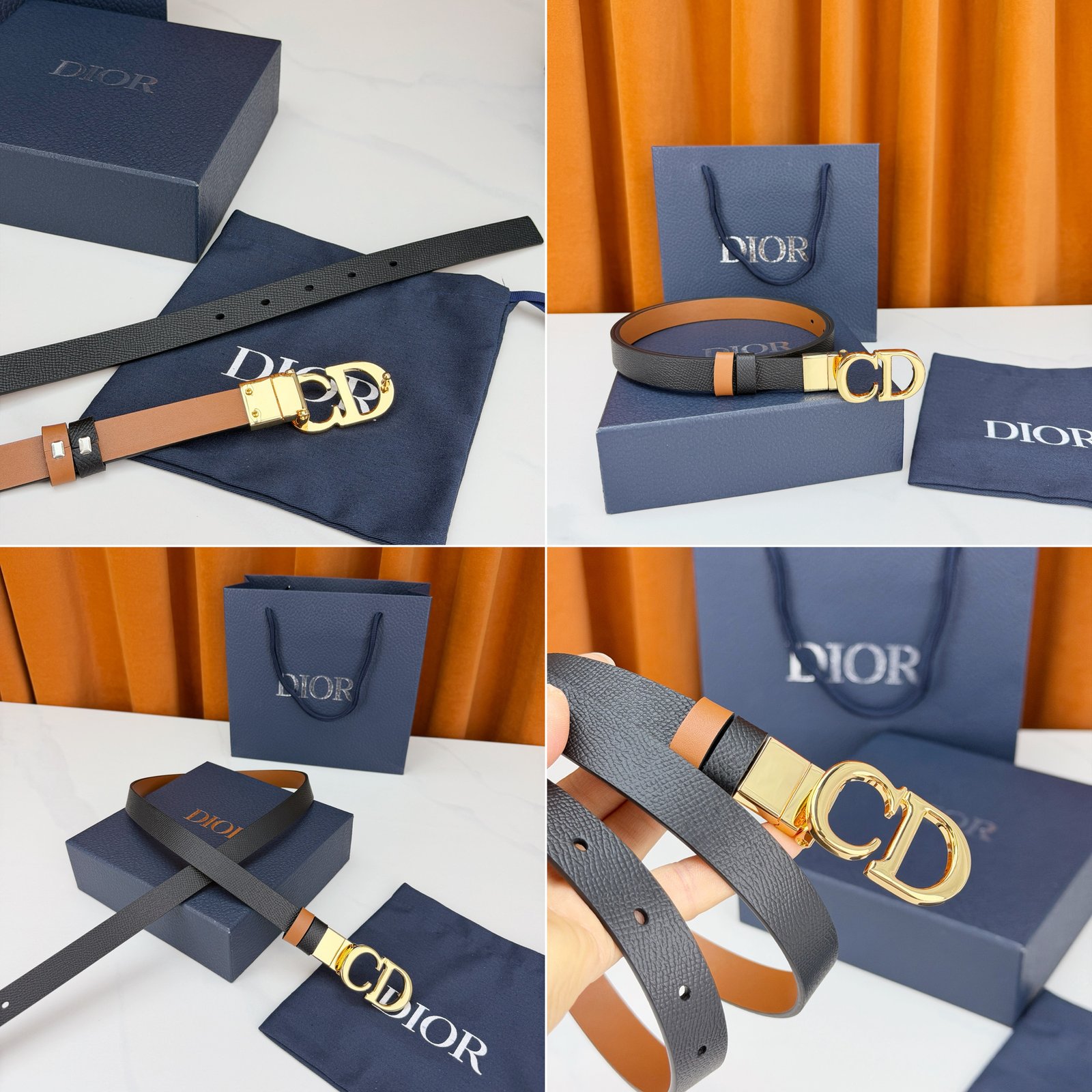 [DIOR] 디올 CD 버클 리버서블 레더 벨트