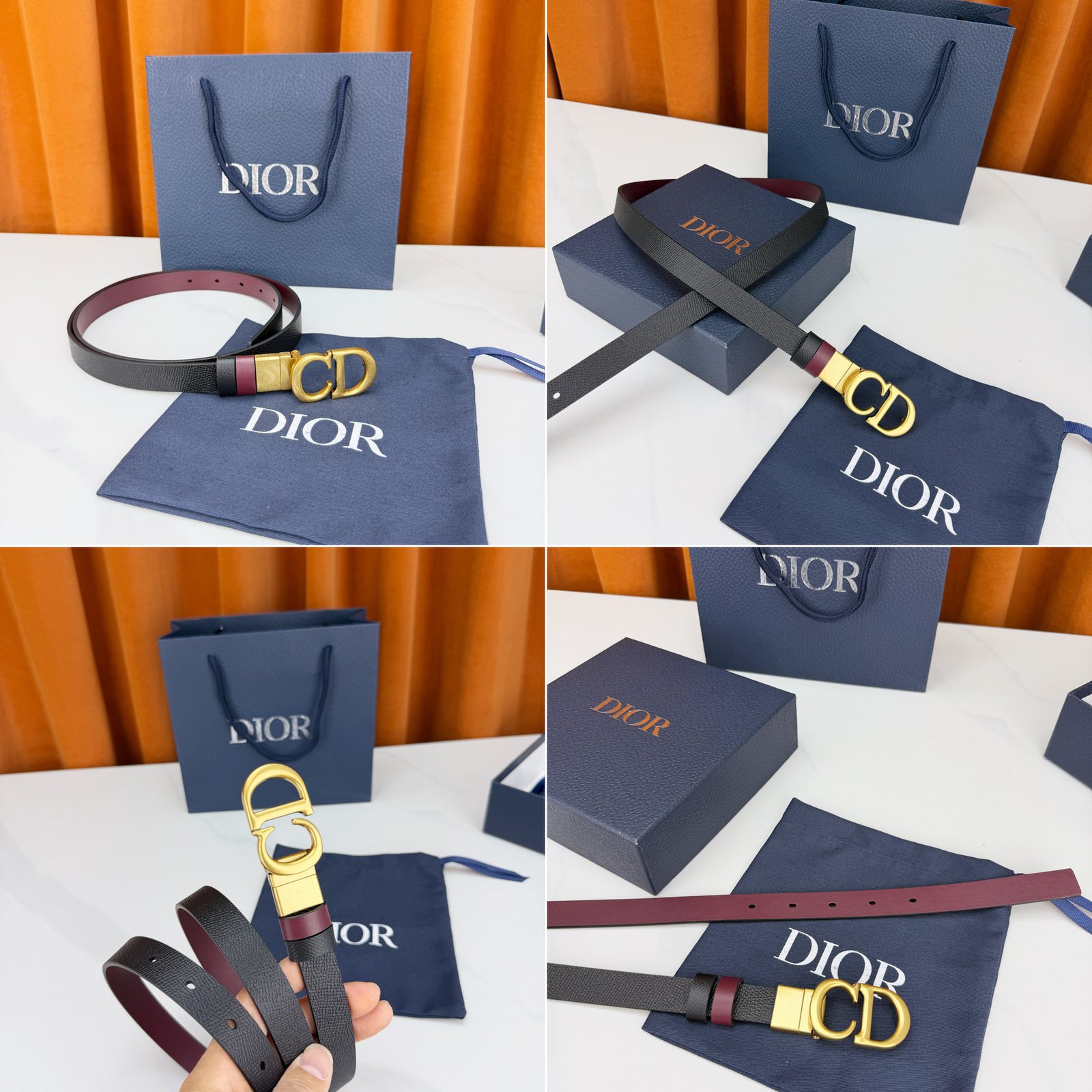 [DIOR] 디올 CD 버클 리버서블 레더 벨트