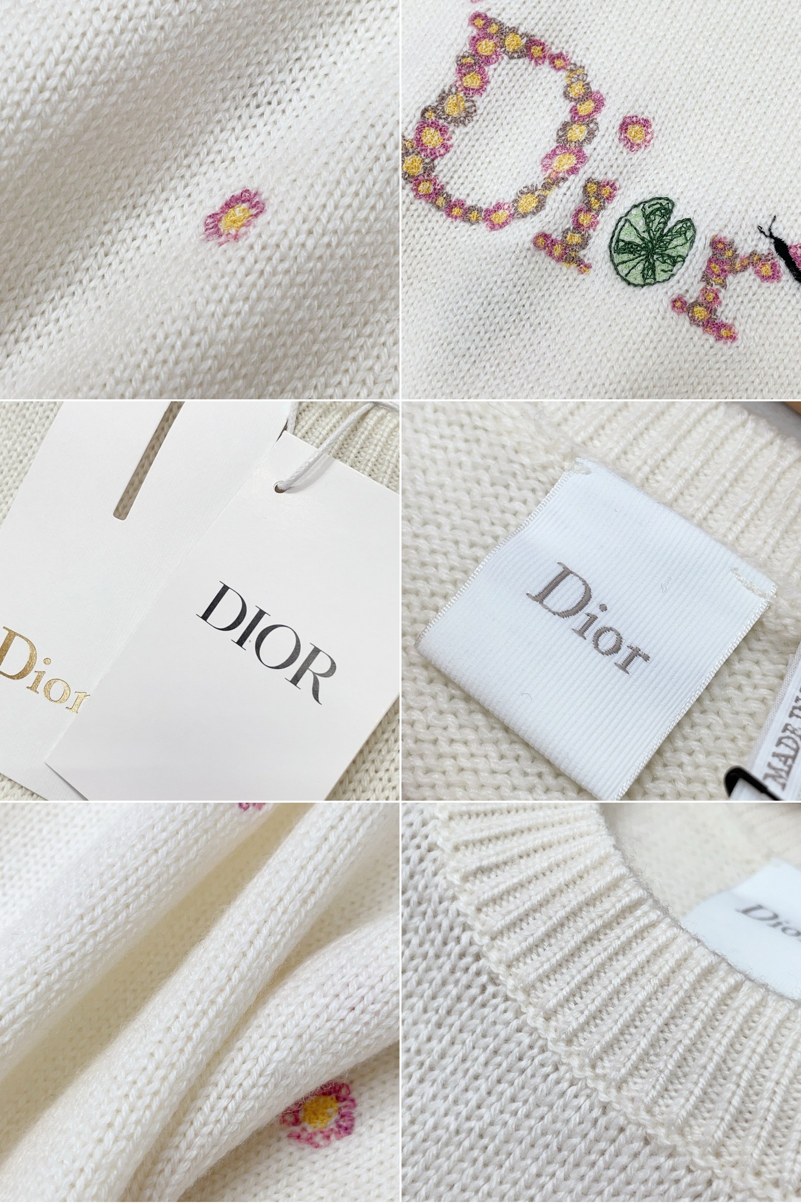 [DIOR] 디올 워터 릴리 자수 반팔 니트