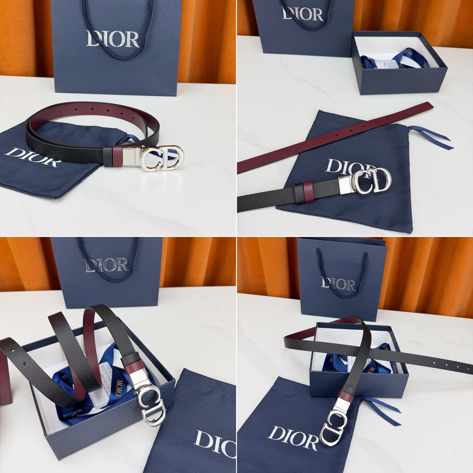 [DIOR] 디올 CD 버클 리버서블 레더 벨트