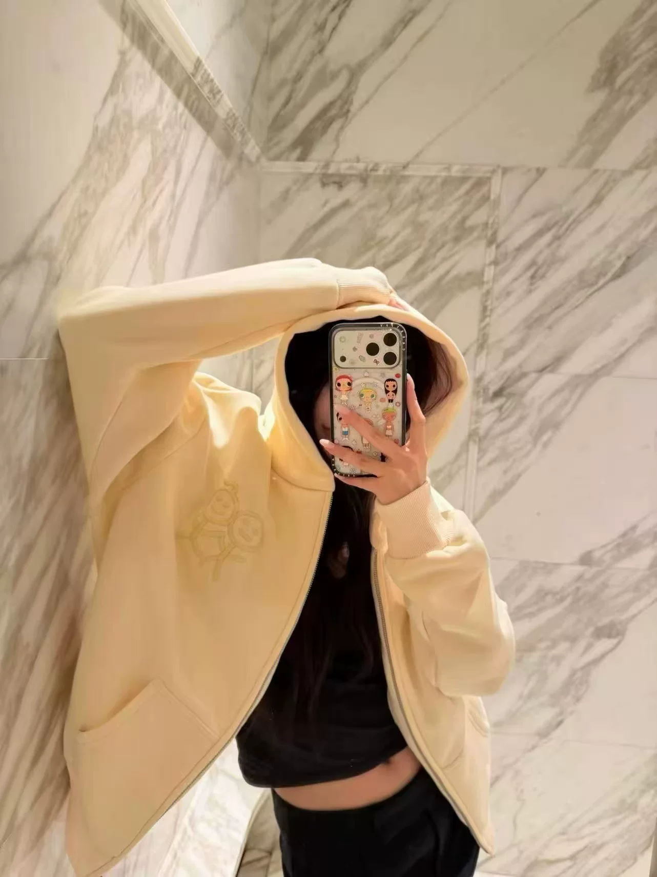 [Urban Sophistication] 어반 소피스티케이션 스틱맨 자수 후드 집업