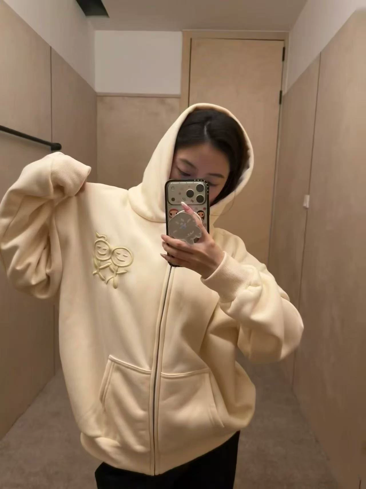 [Urban Sophistication] 어반 소피스티케이션 스틱맨 자수 후드 집업