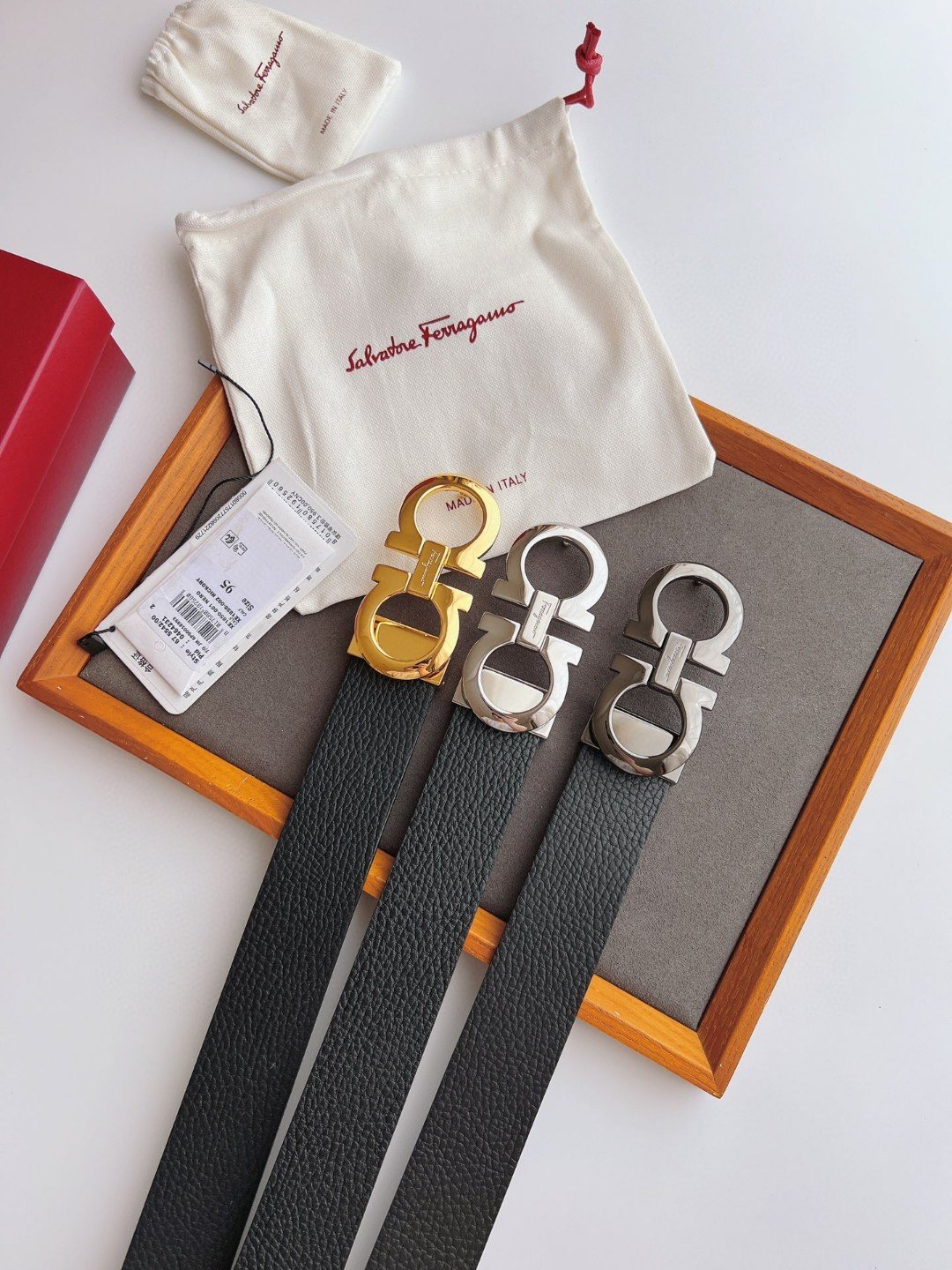 [FERRAGAMO] 더블 간치니 레더 벨트