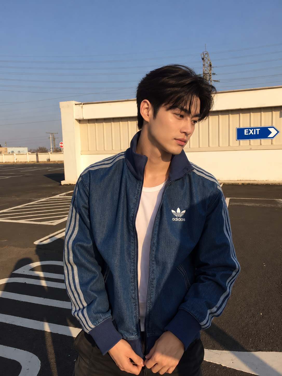 아디다스 오리지널스 파이어버드 데님 트랙 재킷