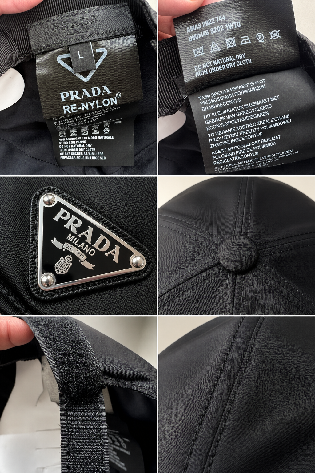 [PRADA] 프라다 Re-Nylon 트라이앵글 로고 베이스볼 캡