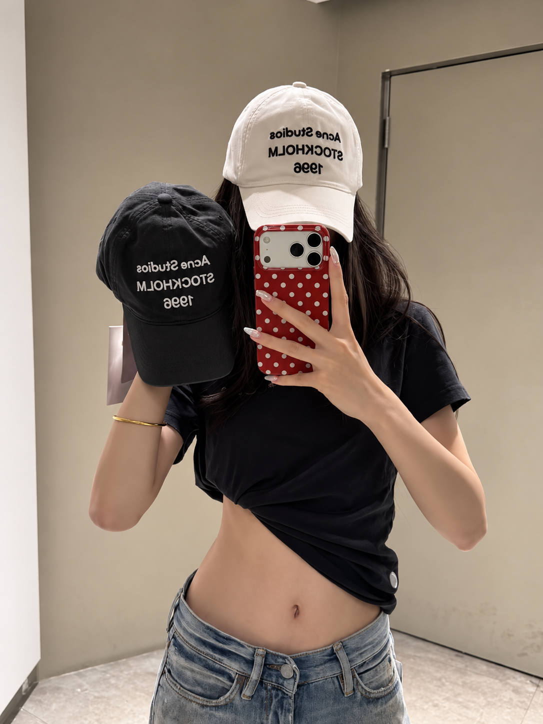 [ACNE STUDIOS] 아크네 스튜디오 워시드 로고 베이스볼 캡