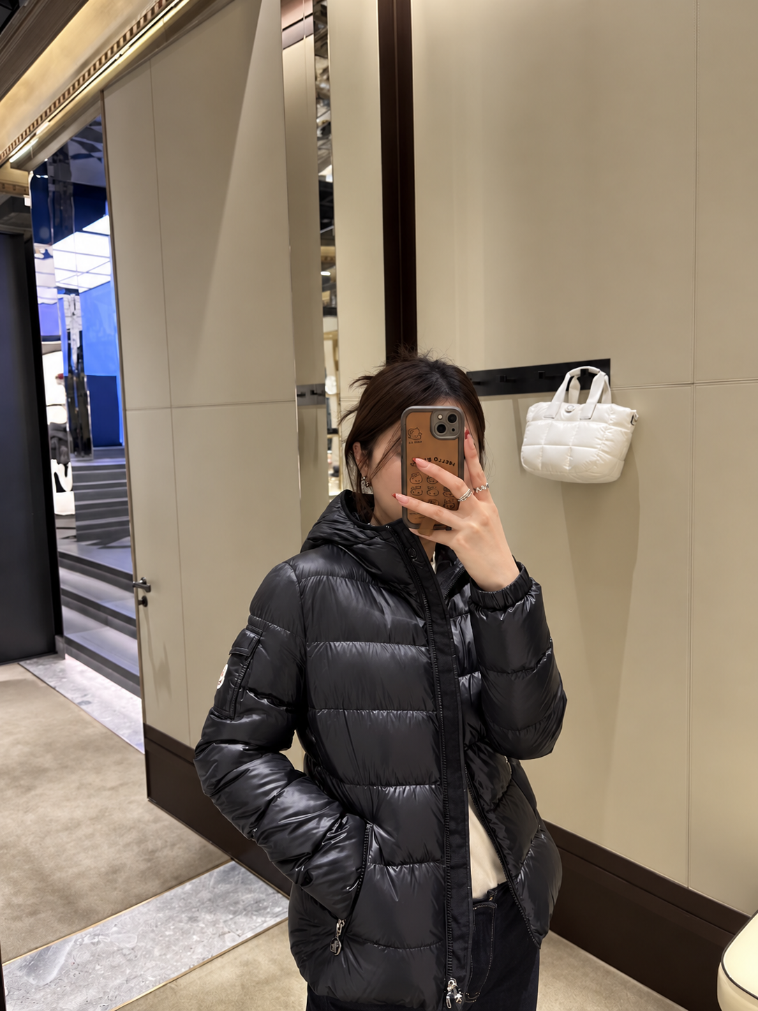 몽클레르 글레스 후드 쇼트 다운 자켓