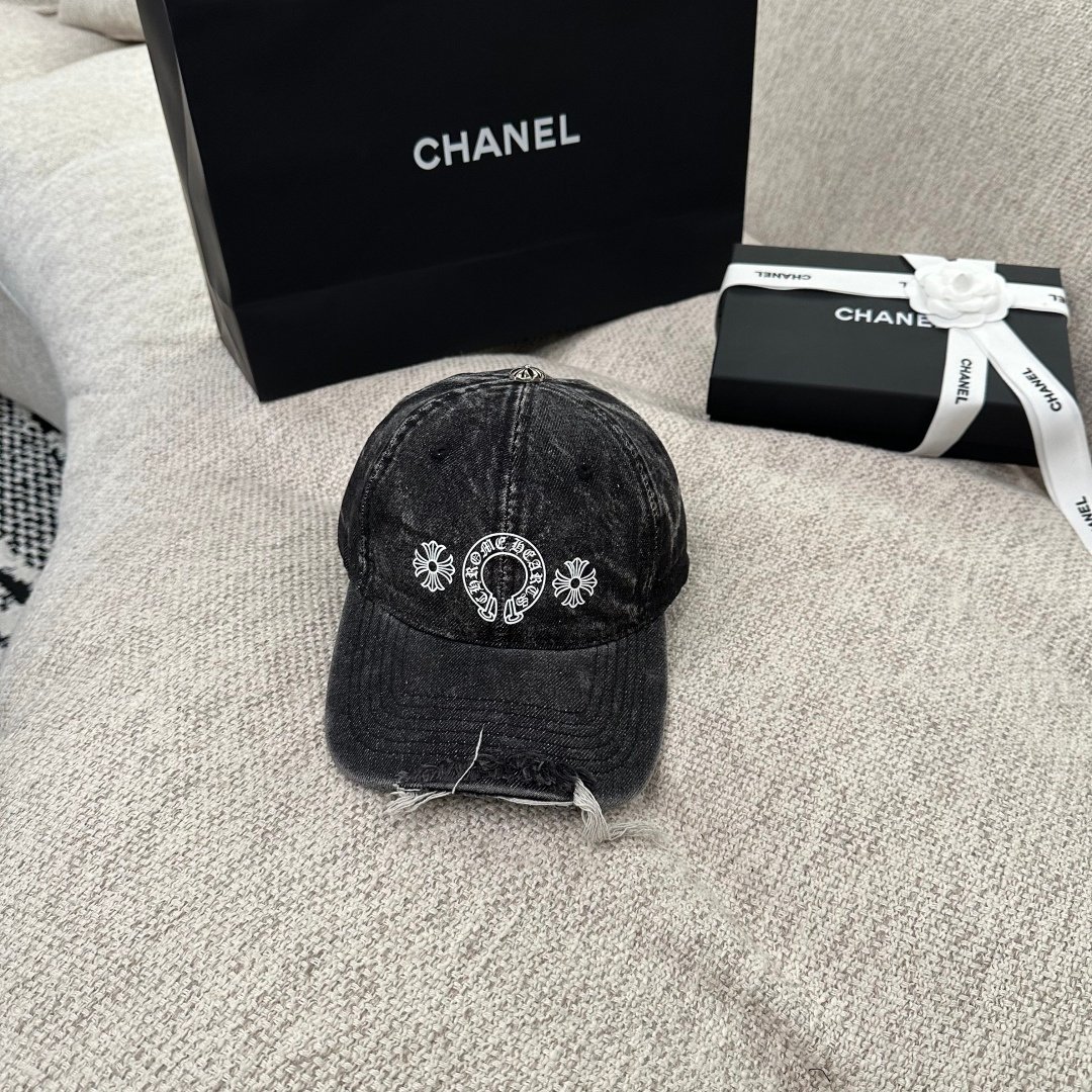 [CHROME HEARTS] 크롬하츠 워시드 디스트로이드 데님 볼캡