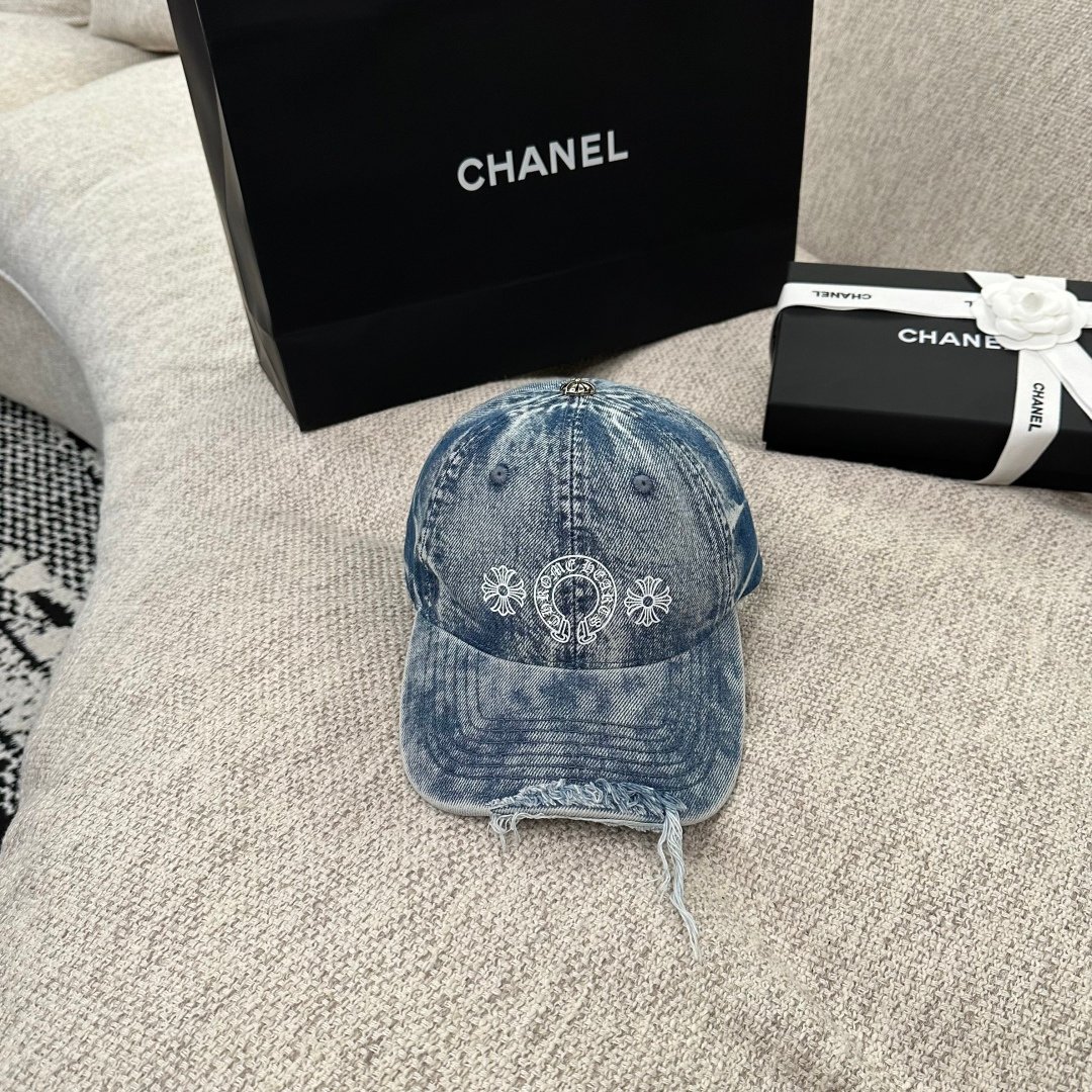 [CHROME HEARTS] 크롬하츠 워시드 디스트로이드 데님 볼캡