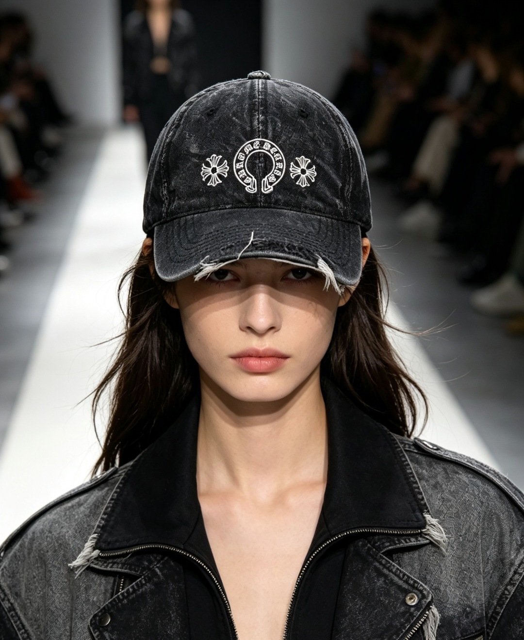[CHROME HEARTS] 크롬하츠 워시드 디스트로이드 데님 볼캡
