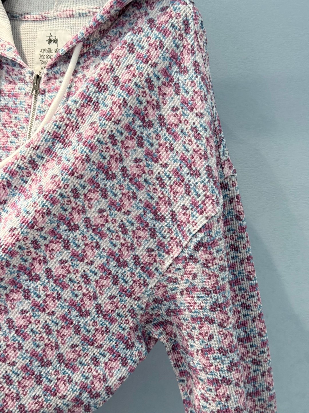 [STUSSY] 스투시 플라워 와플 후드 집업