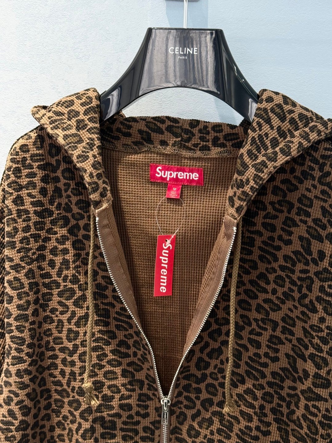 [SUPREME] 슈프림 레오파드 와플 후드 집업