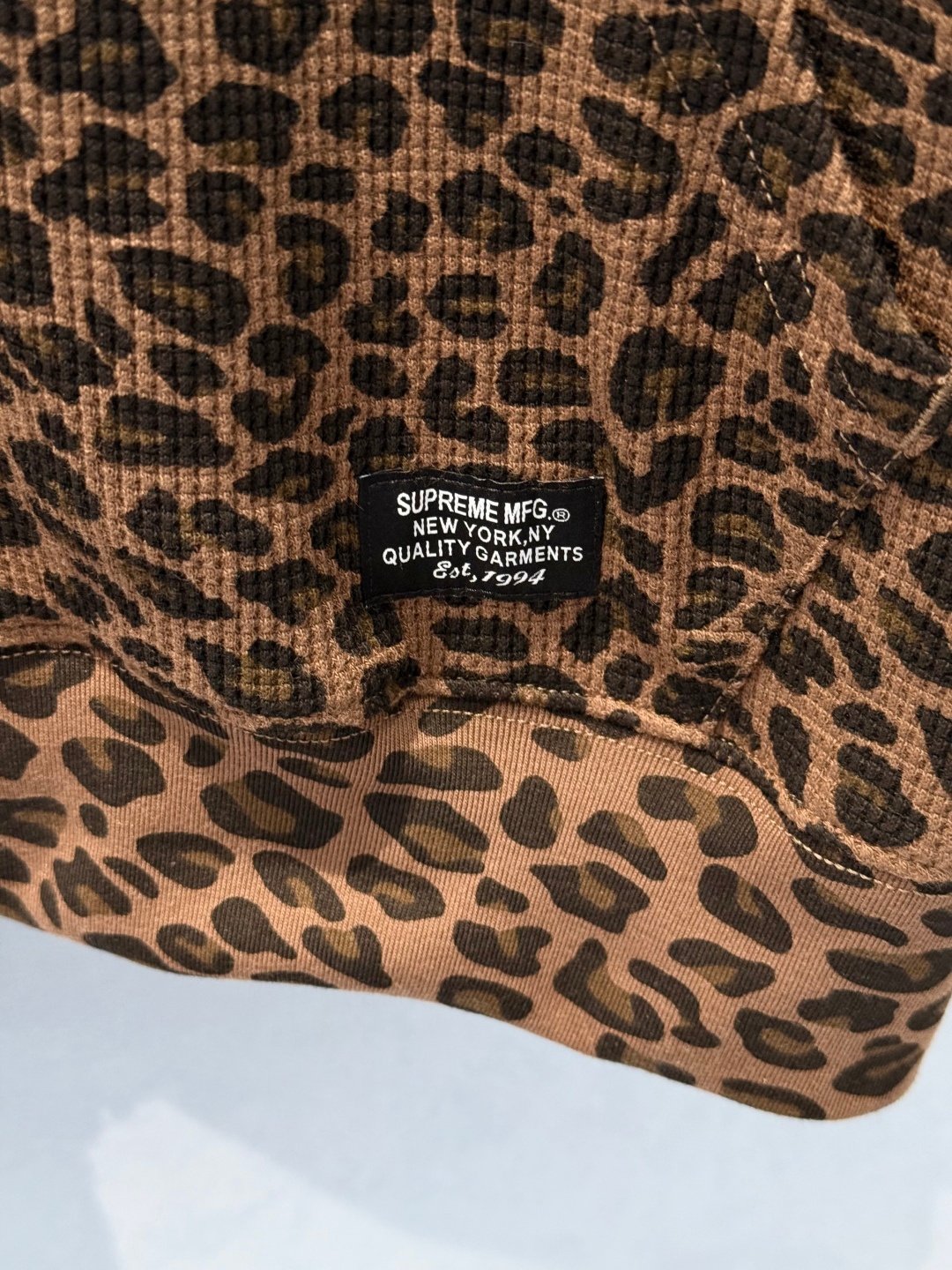 [SUPREME] 슈프림 레오파드 와플 후드 집업