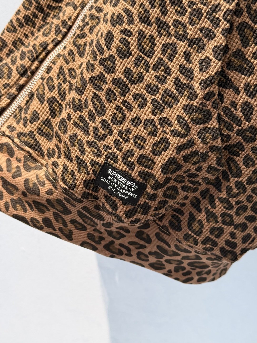 [SUPREME] 슈프림 레오파드 와플 후드 집업