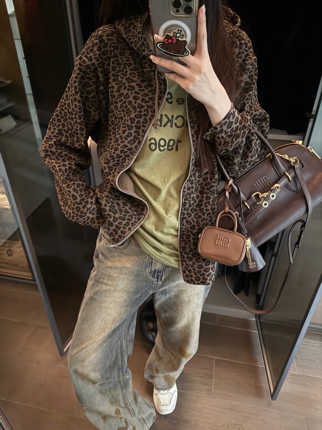 [SUPREME] 슈프림 레오파드 와플 후드 집업