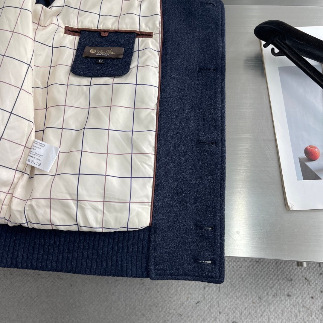 [LORO PIANA] 로로피아나 울 블렌드 스탠드 칼라 버튼 자켓