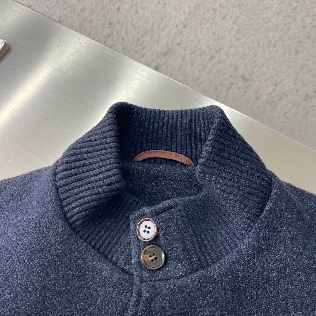 [LORO PIANA] 로로피아나 울 블렌드 스탠드 칼라 버튼 자켓