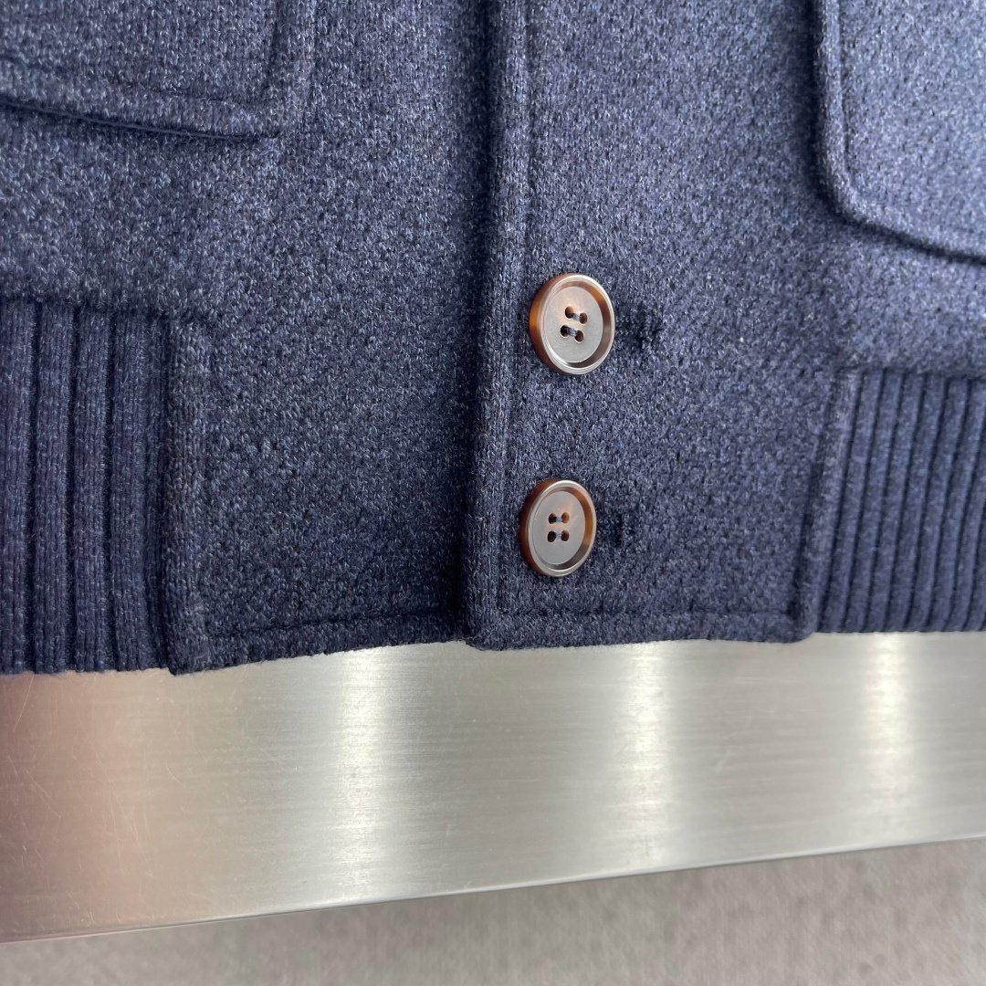 [LORO PIANA] 로로피아나 울 블렌드 스탠드 칼라 버튼 자켓