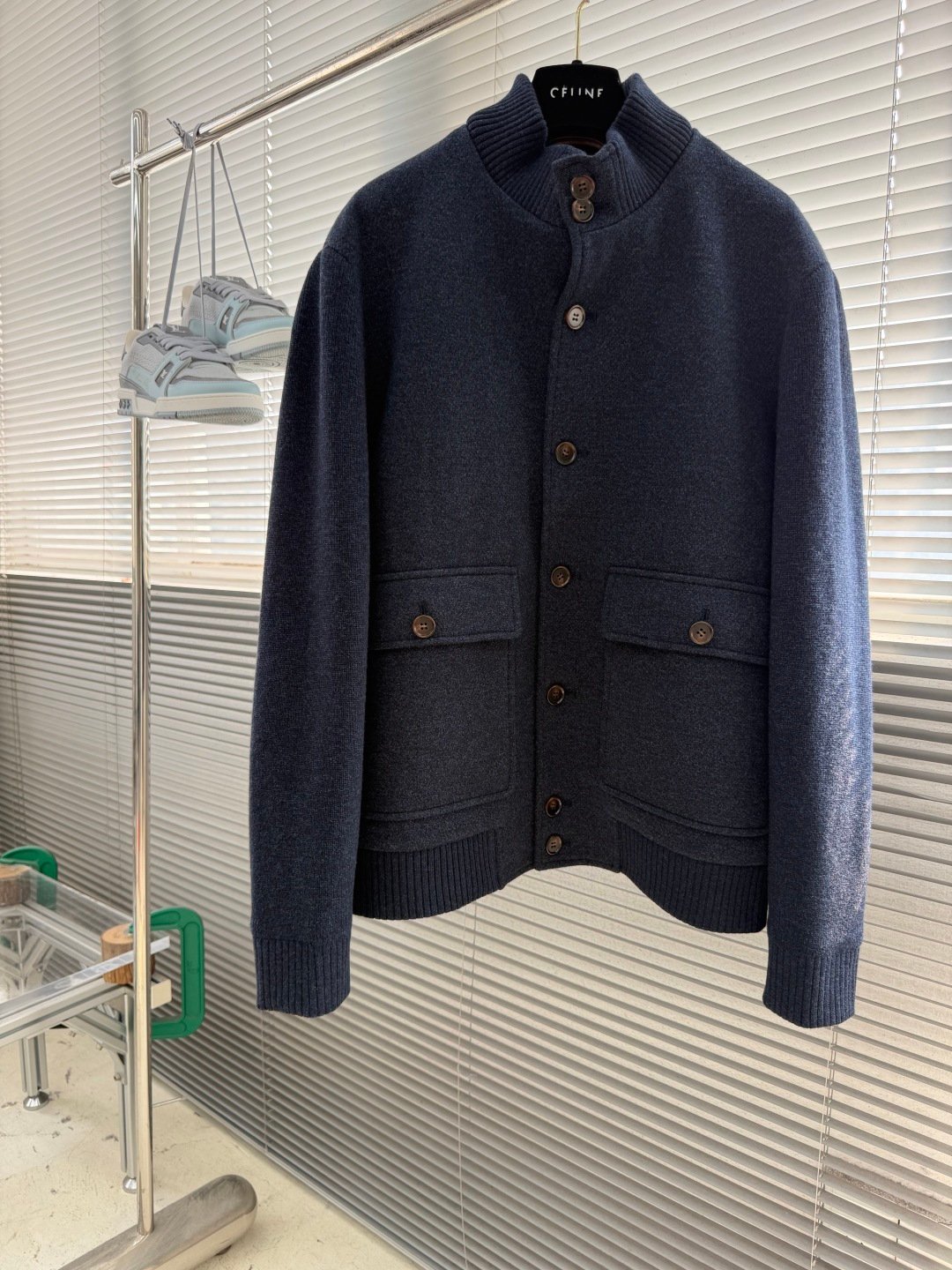 [LORO PIANA] 로로피아나 울 블렌드 스탠드 칼라 버튼 자켓