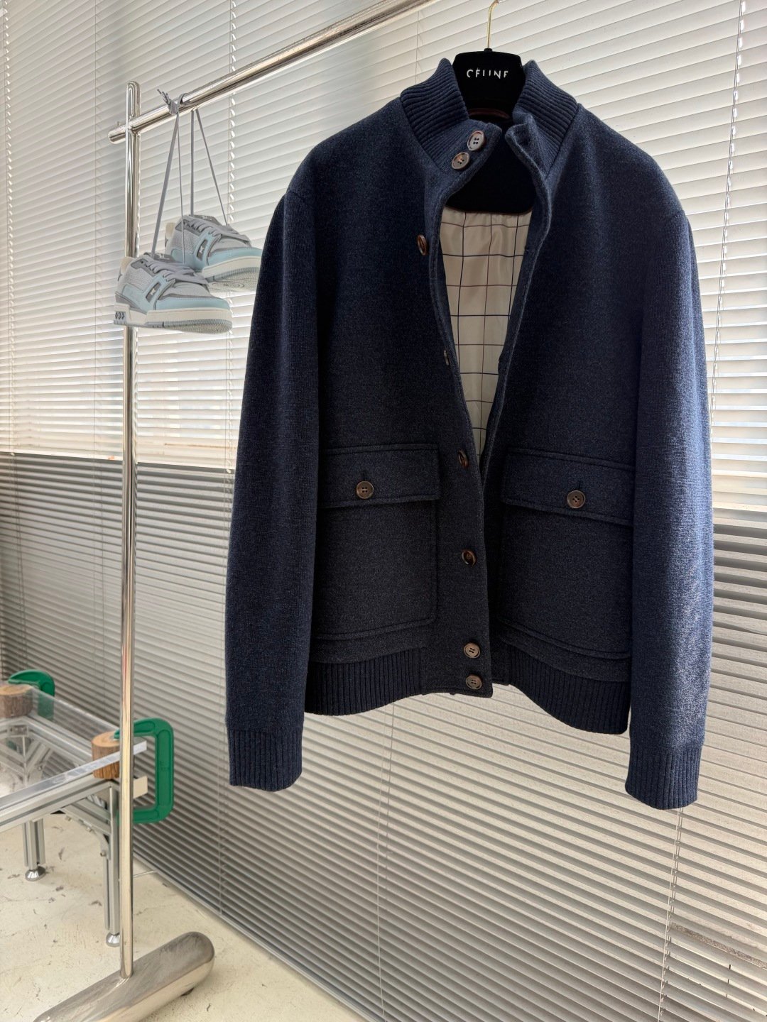 [LORO PIANA] 로로피아나 울 블렌드 스탠드 칼라 버튼 자켓