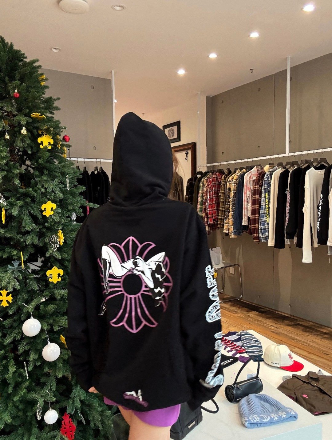 [CHROME HEARTS] 크롬하츠 퍼플 그래픽 풀집 후드 집업