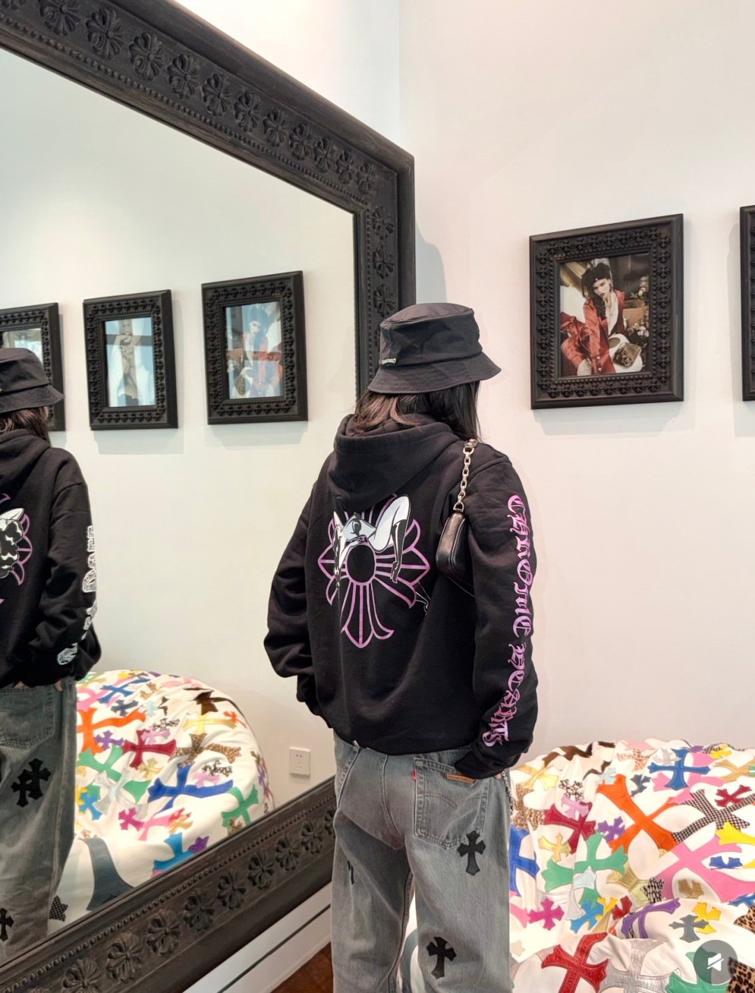 [CHROME HEARTS] 크롬하츠 퍼플 그래픽 풀집 후드 집업