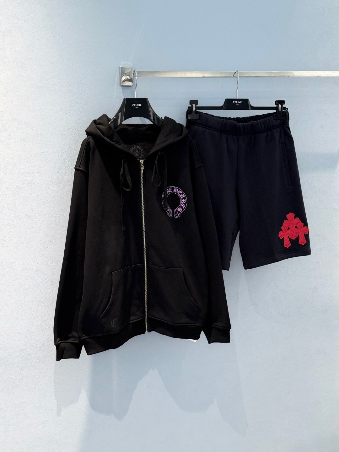 [CHROME HEARTS] 크롬하츠 퍼플 그래픽 풀집 후드 집업