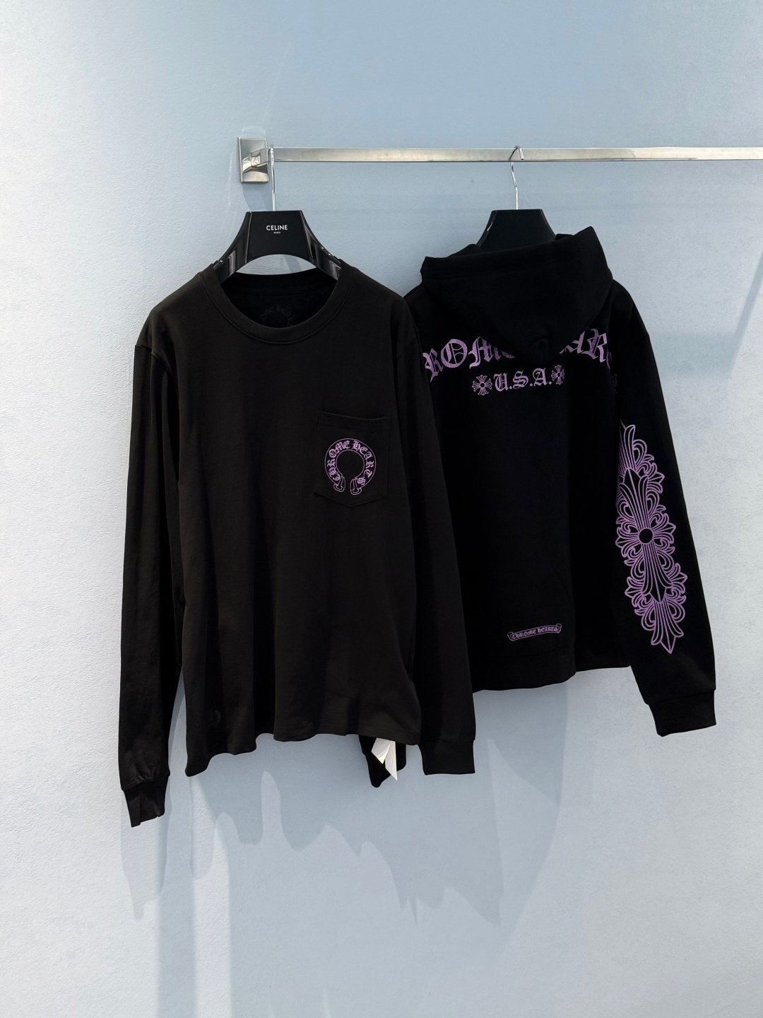 [CHROME HEARTS] 크롬하츠 퍼플 그래픽 롱슬리브 티셔츠