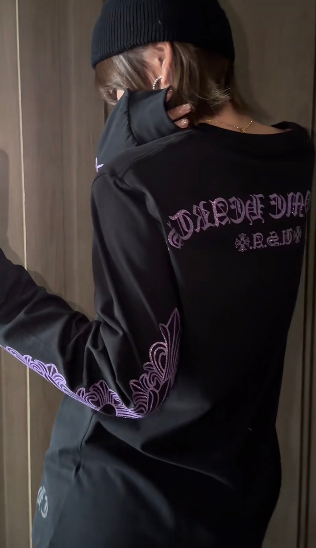 [CHROME HEARTS] 크롬하츠 퍼플 그래픽 롱슬리브 티셔츠
