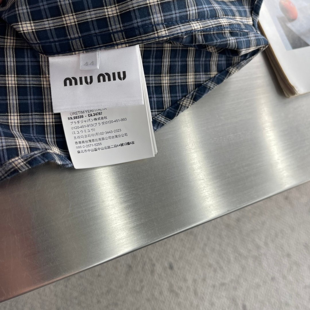 [MIU MIU] 미우미우 체크 후드 셔츠 재킷
