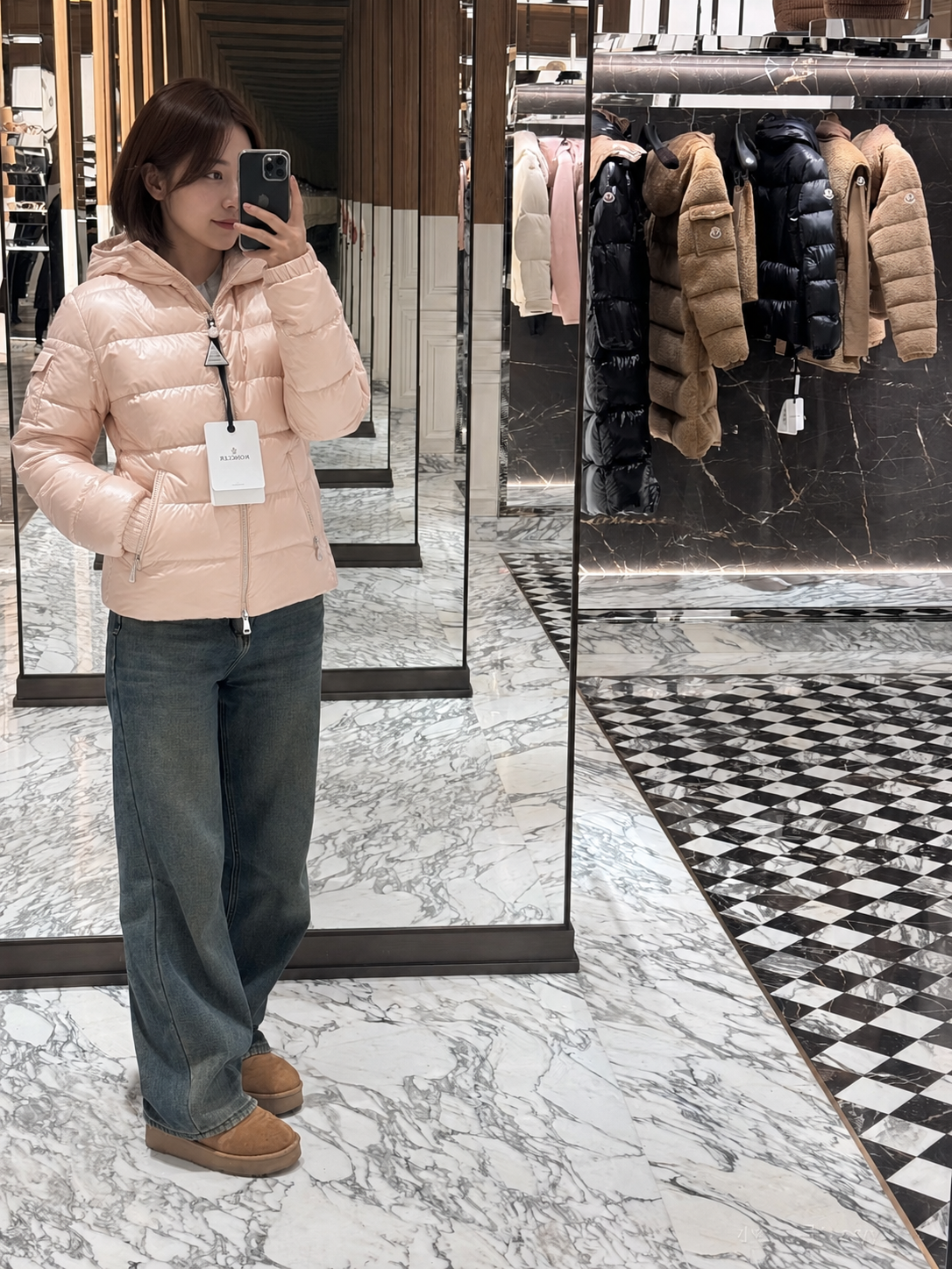 몽클레르 글레스 후드 쇼트 다운 자켓