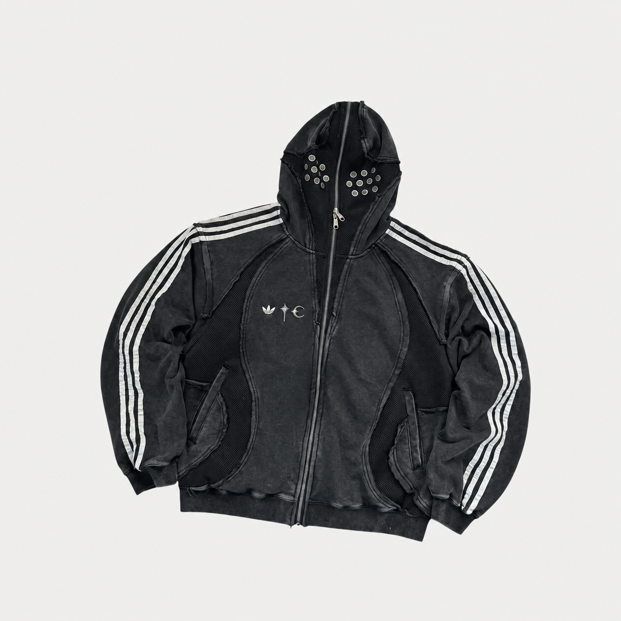 [Adidas originals x Thug club] 아디다스 오리지널스 x 터그 클럽 팀가이스트 워시드 마스크 후드 집업