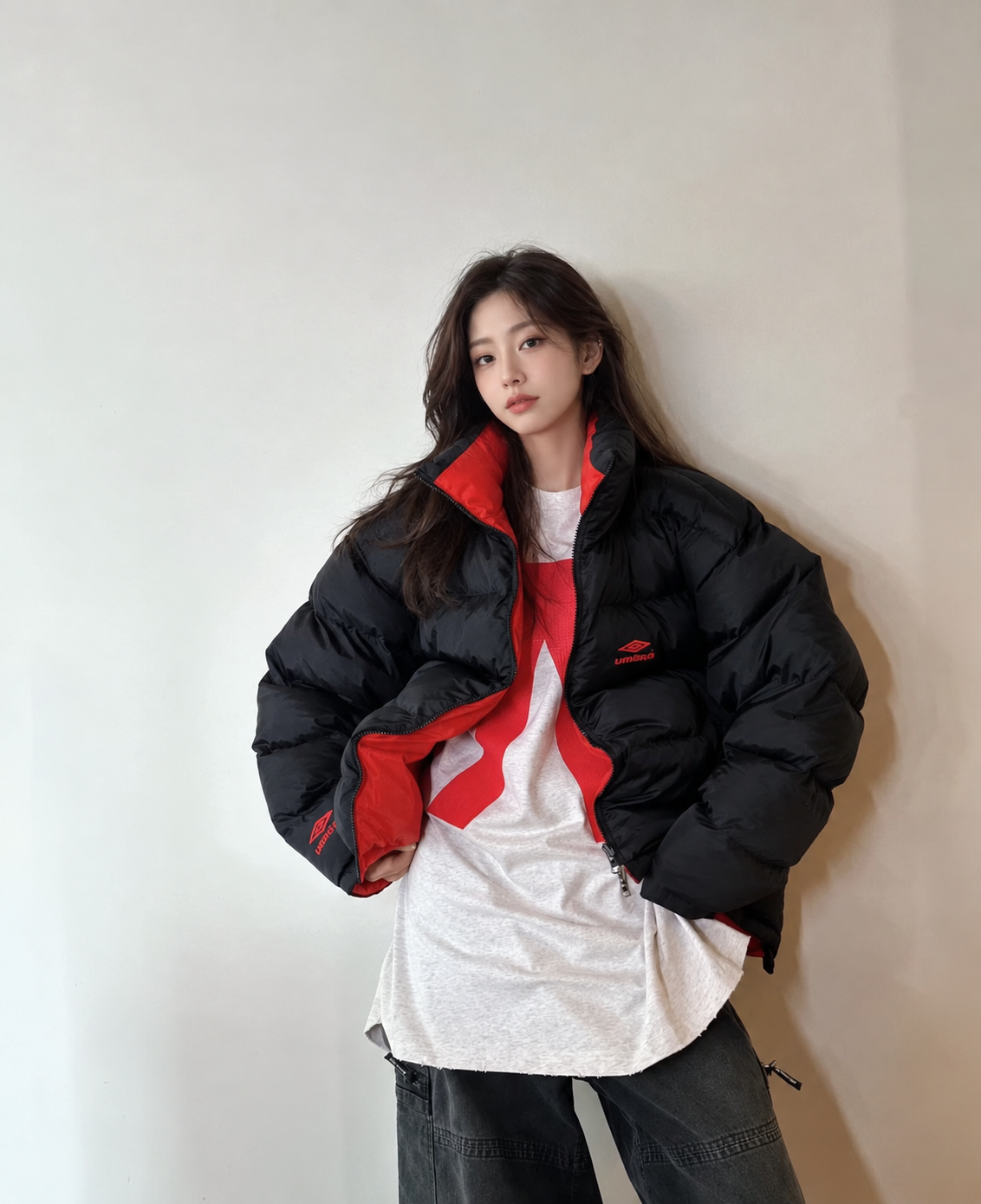 발렌시아가 3B 스포츠 아이콘 리버서블 다운 재킷