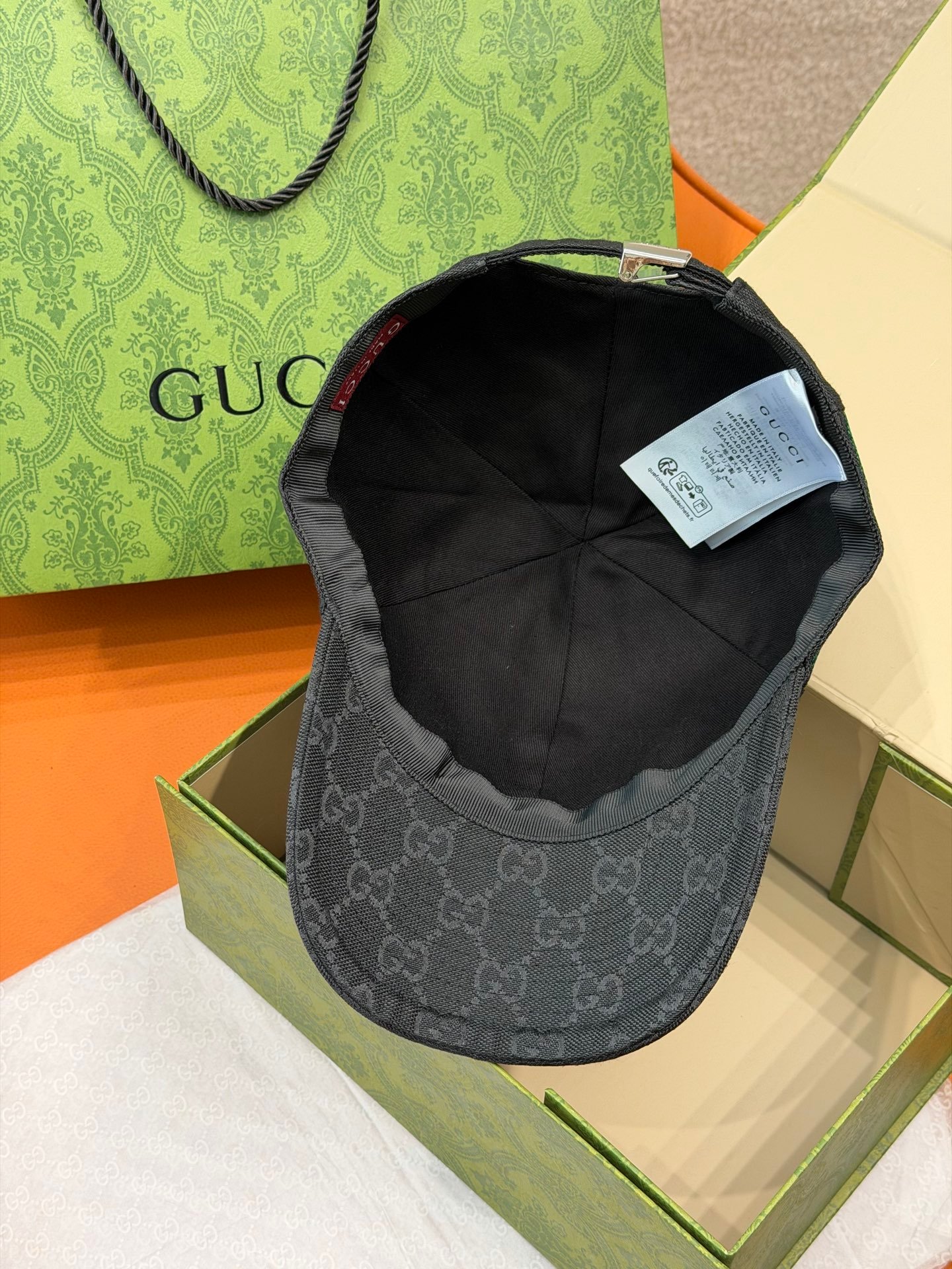 [GUCCI] 구찌 GG 자카드 웹 스트라이프 볼캡
