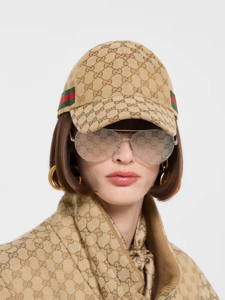 [GUCCI] 구찌 GG 자카드 웹 스트라이프 볼캡