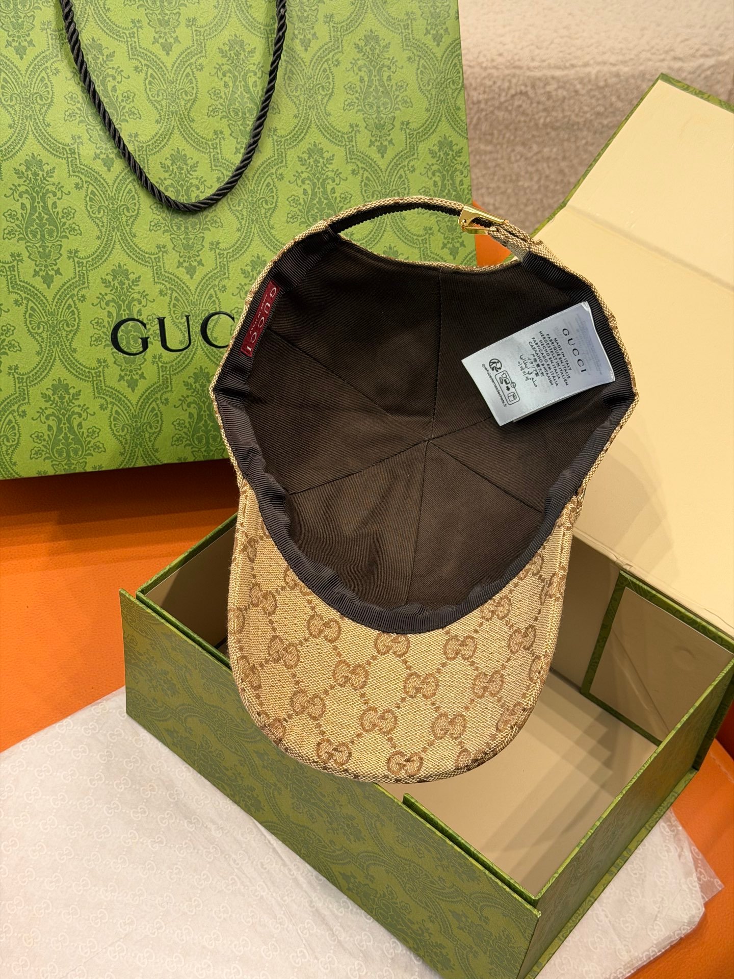 [GUCCI] 구찌 GG 자카드 웹 스트라이프 볼캡