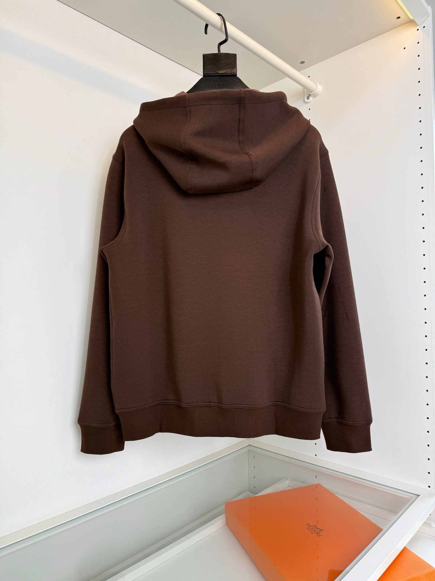 [HERMÈS] 에르메스 레더 패치 자수 후드 집업