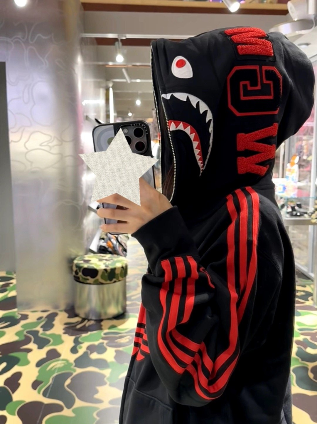 [BAPE × ADIDAS] 베이프 × 아디다스 샤크 풀집 후드 재킷