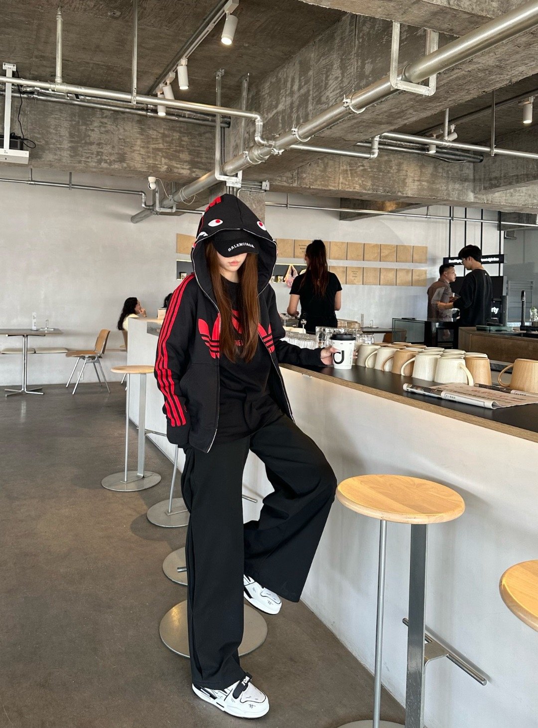 [BAPE × ADIDAS] 베이프 × 아디다스 샤크 풀집 후드 재킷