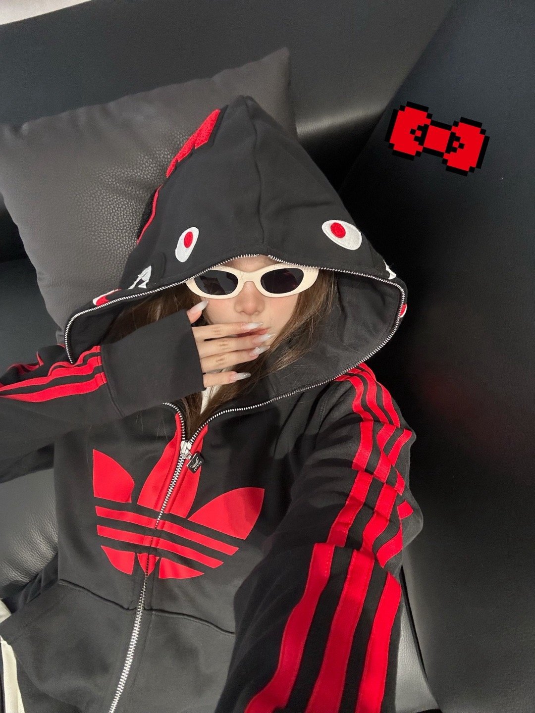 [BAPE × ADIDAS] 베이프 × 아디다스 샤크 풀집 후드 재킷