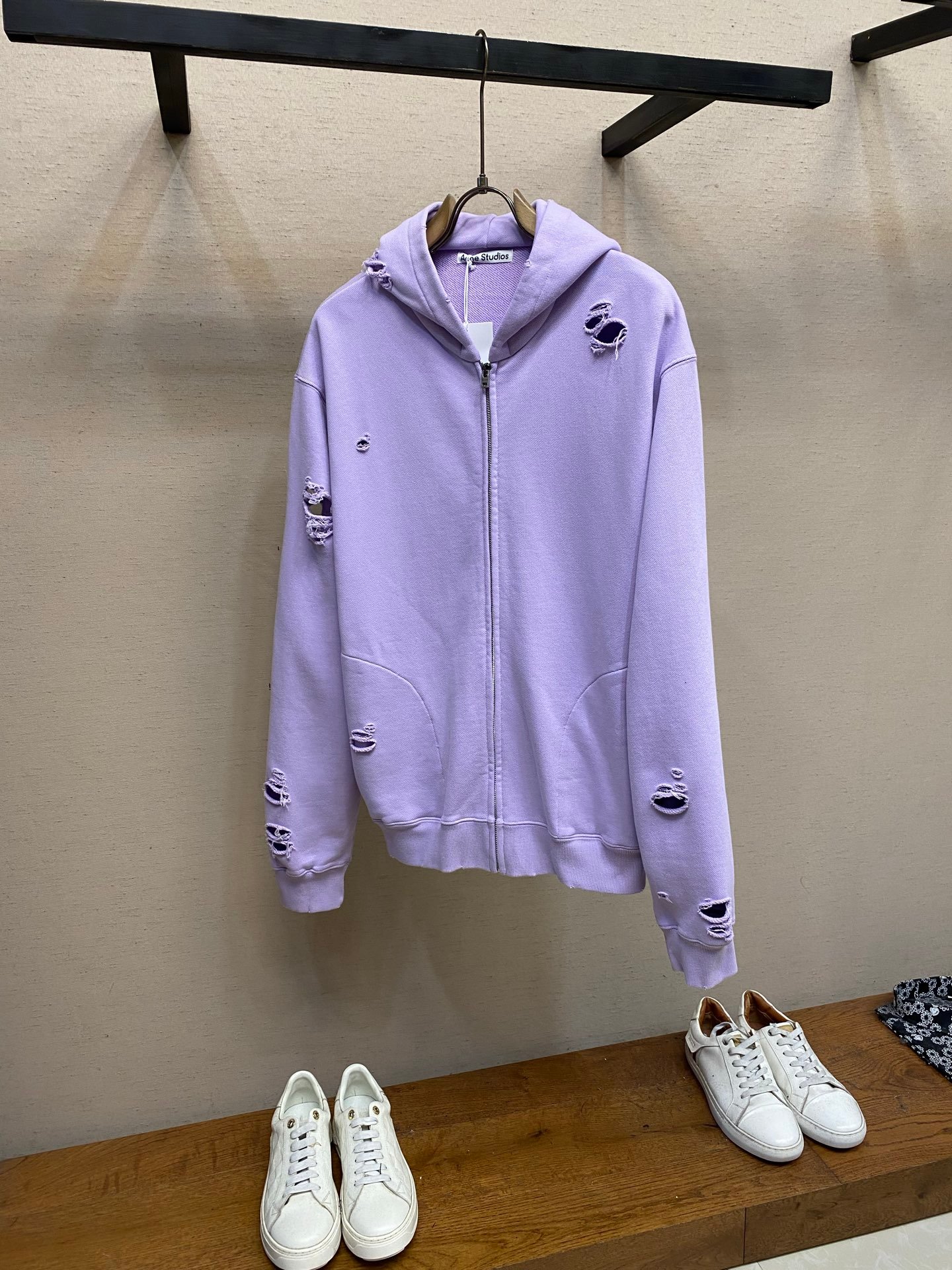 [ACNE STUDIOS] 아크네 스튜디오 빈티지 디스트로이드 로고 후드 집업