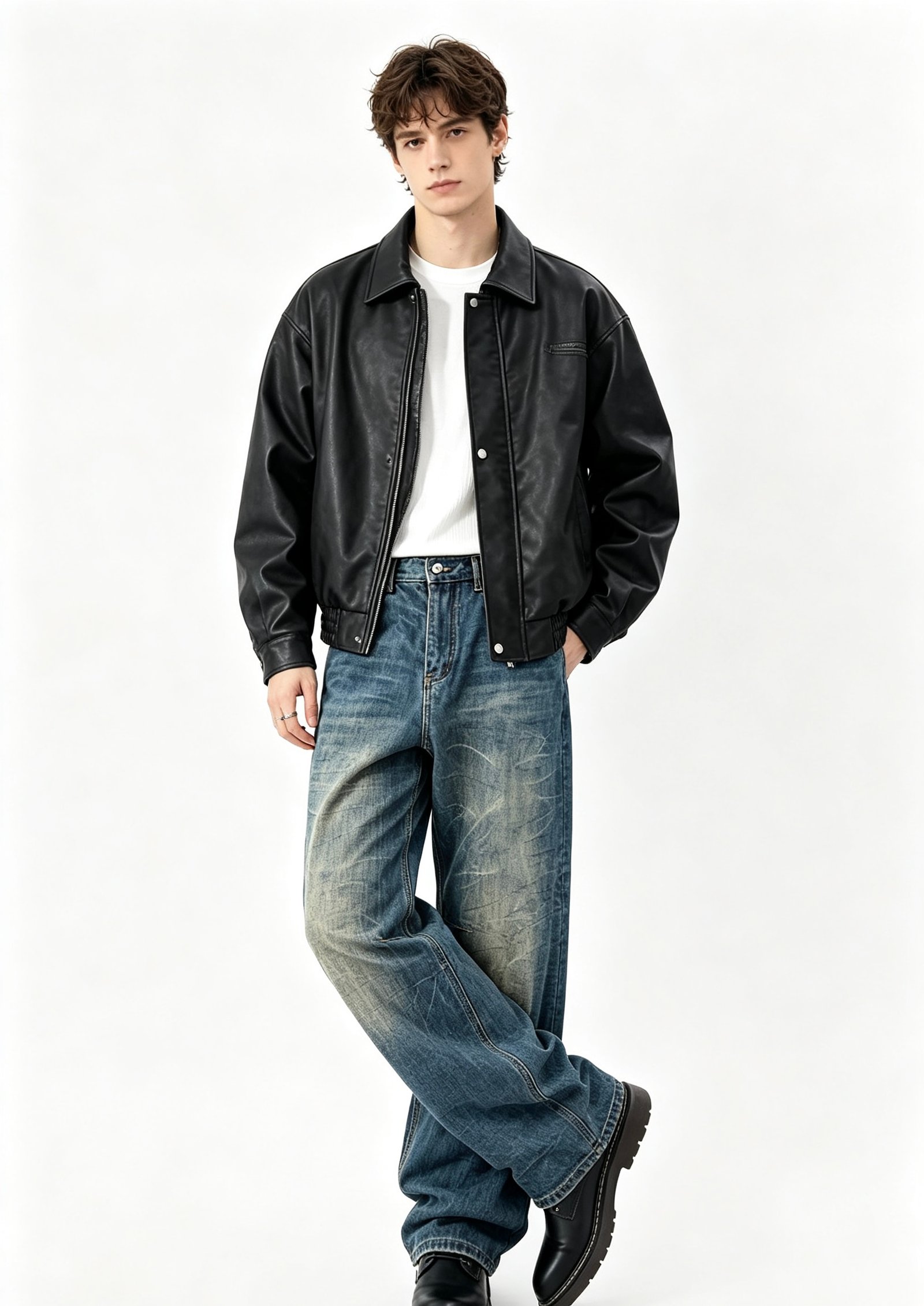 [LOUIS VUITTON] 루이비통 워시드 와이드 데님 팬츠