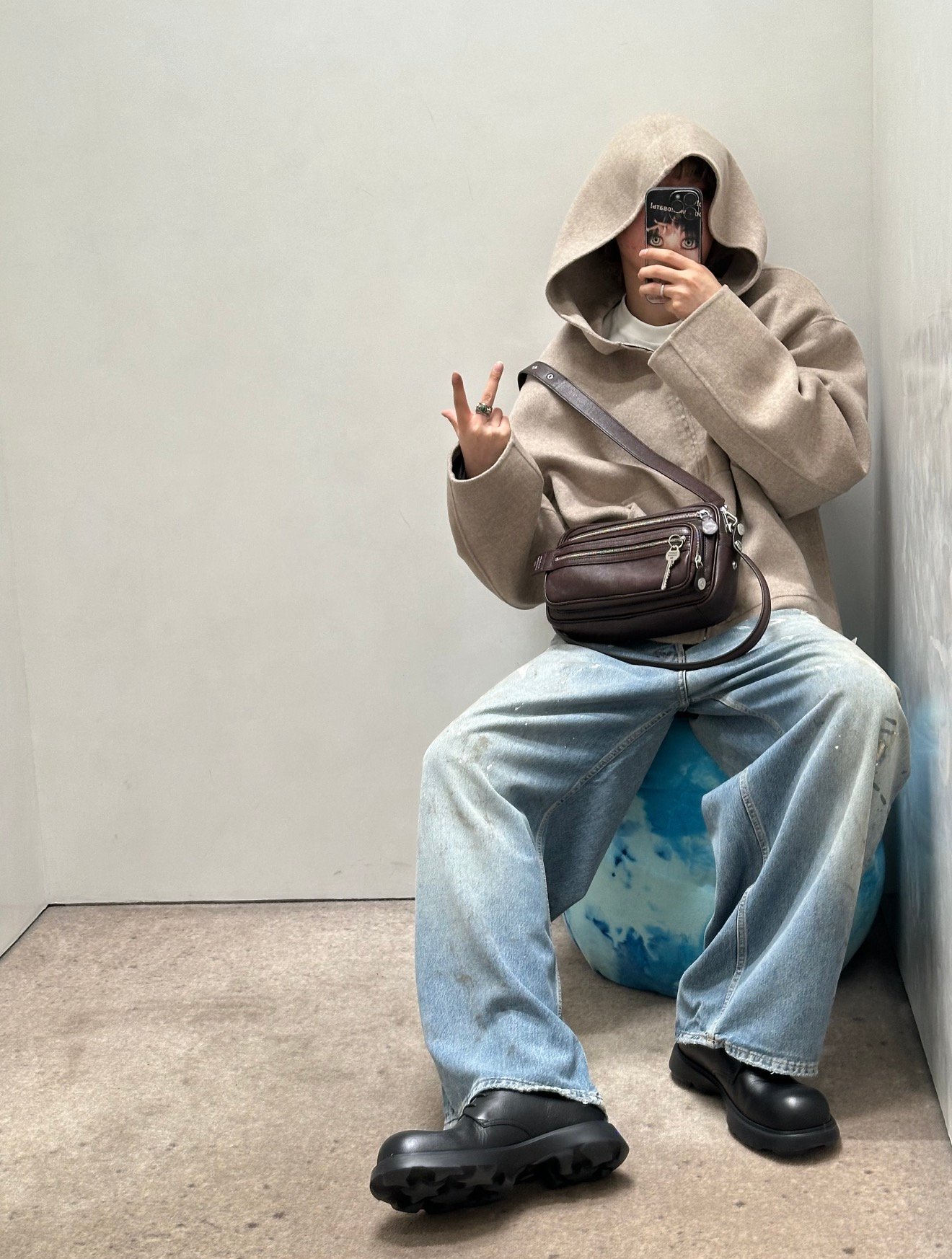 [ACNE STUDIOS] 아크네 스튜디오 페인트 스플래터 와이드 데님 팬츠