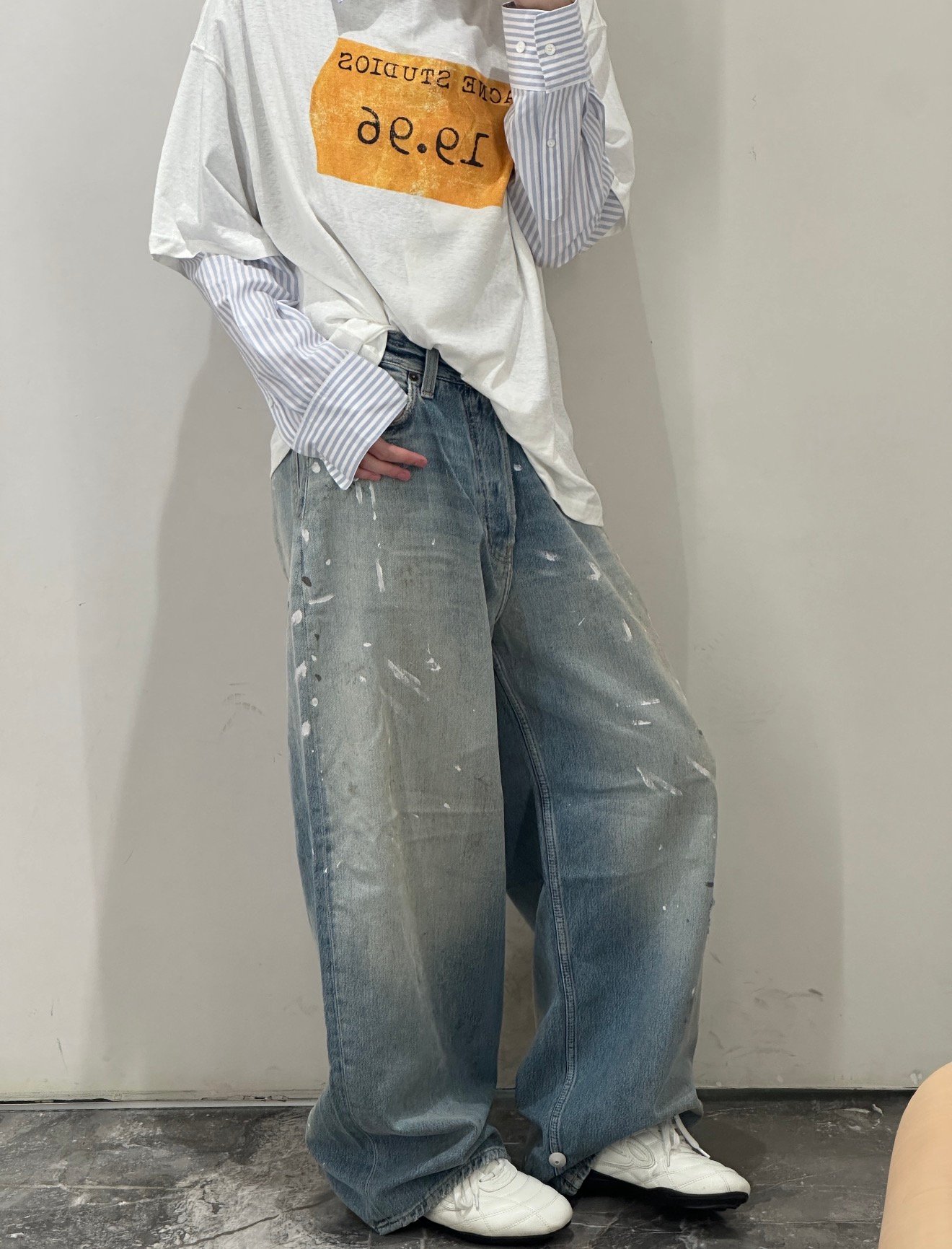 [ACNE STUDIOS] 아크네 스튜디오 페인트 스플래터 와이드 데님 팬츠