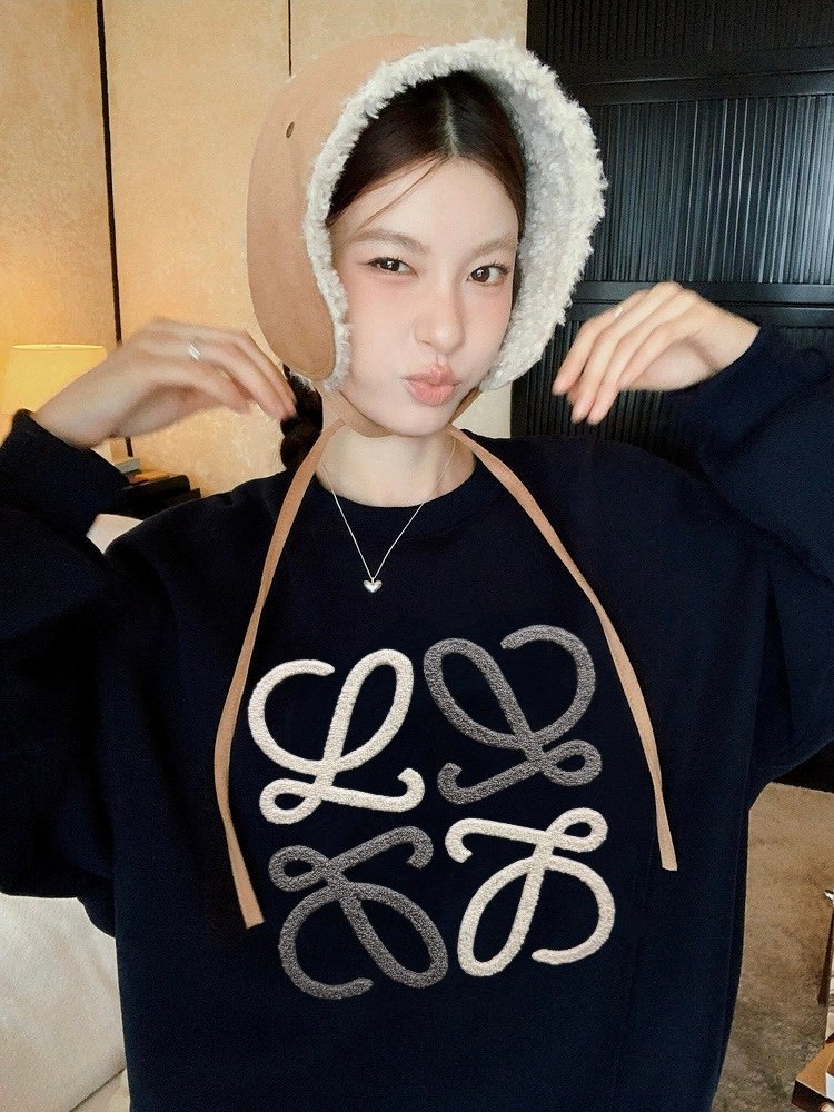로에베 멀티 아나그램 타월 자수 스웨트셔츠