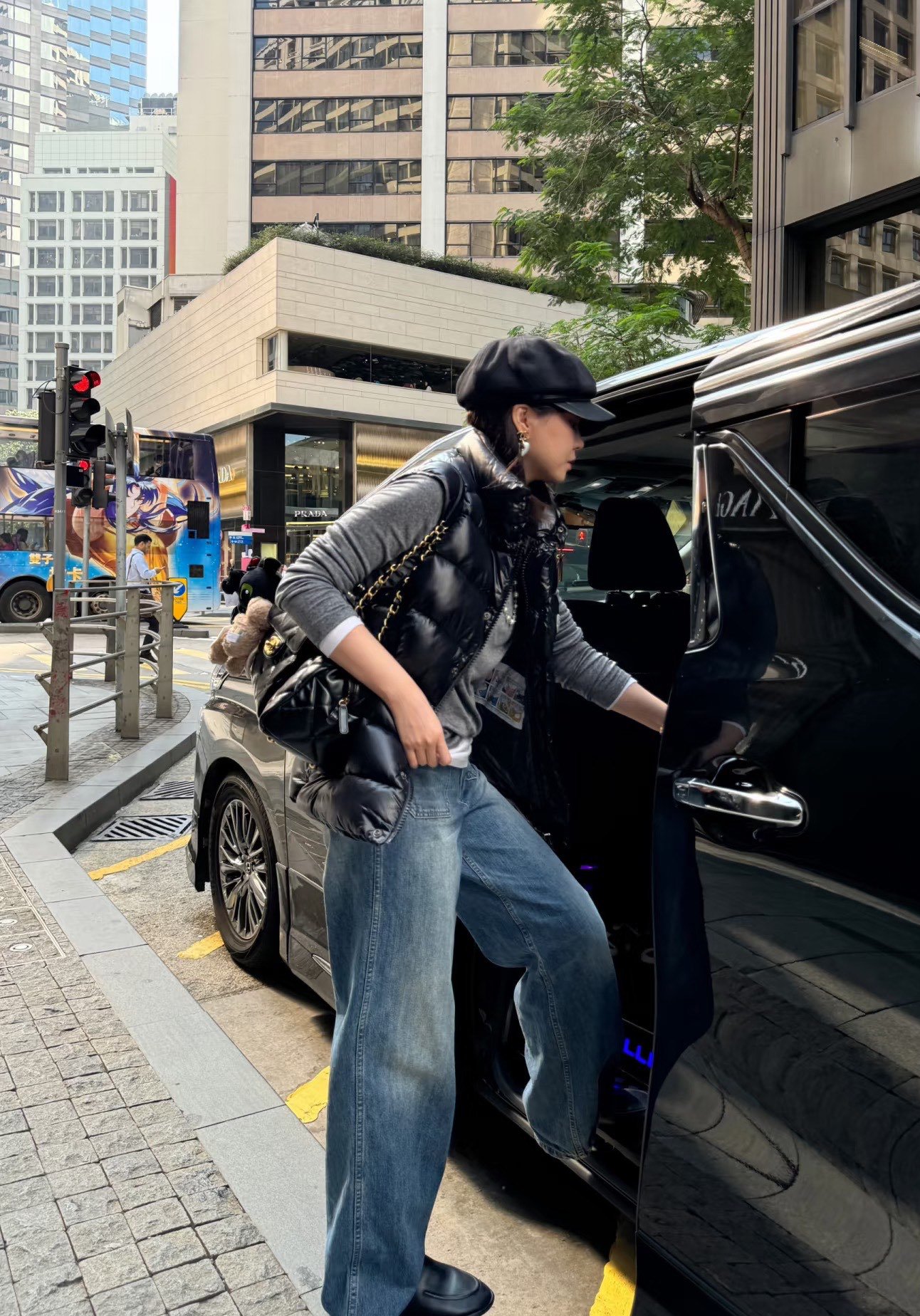M 팁 다운 베스트 블랙