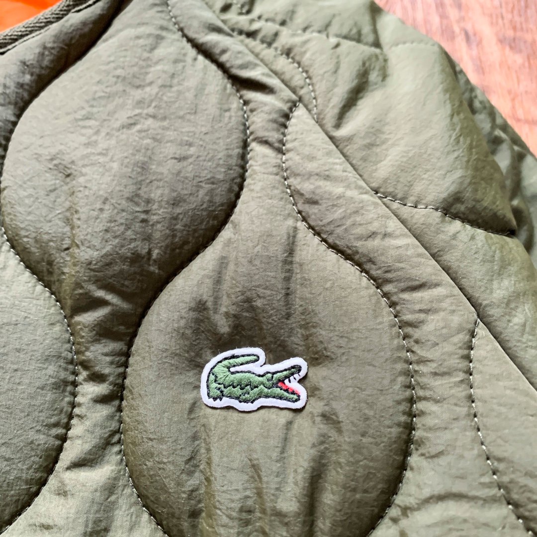 라코스* 퀼팅 노카라 패딩 자켓